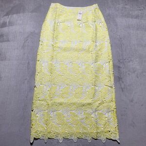 Anthropologie Sunday in Brooklyn Overlay Maxi Floral Skirt Yellow White Size: XS